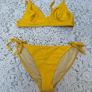 Old Navy Textured Yellow Bikini Set